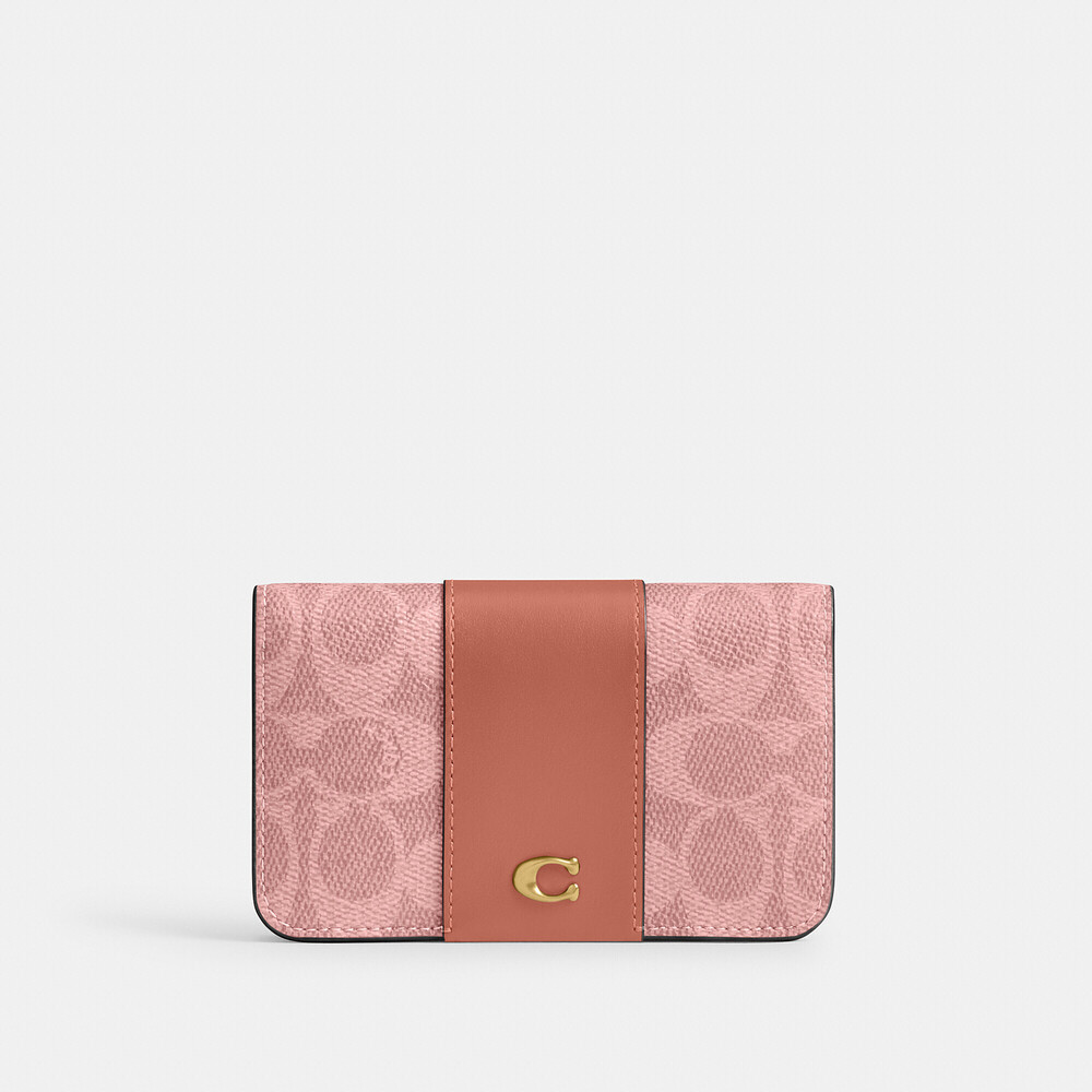 Coach Essential Slim Card Case In Signature Canvas NWT
